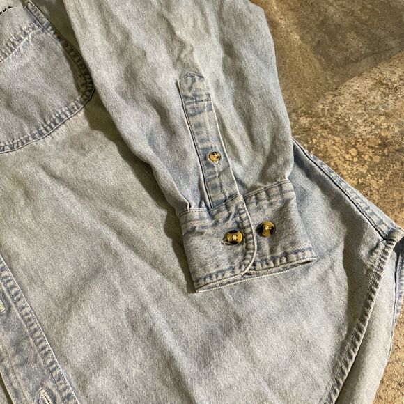 vintage alaska state denim button up size small - Picture 6 of 10